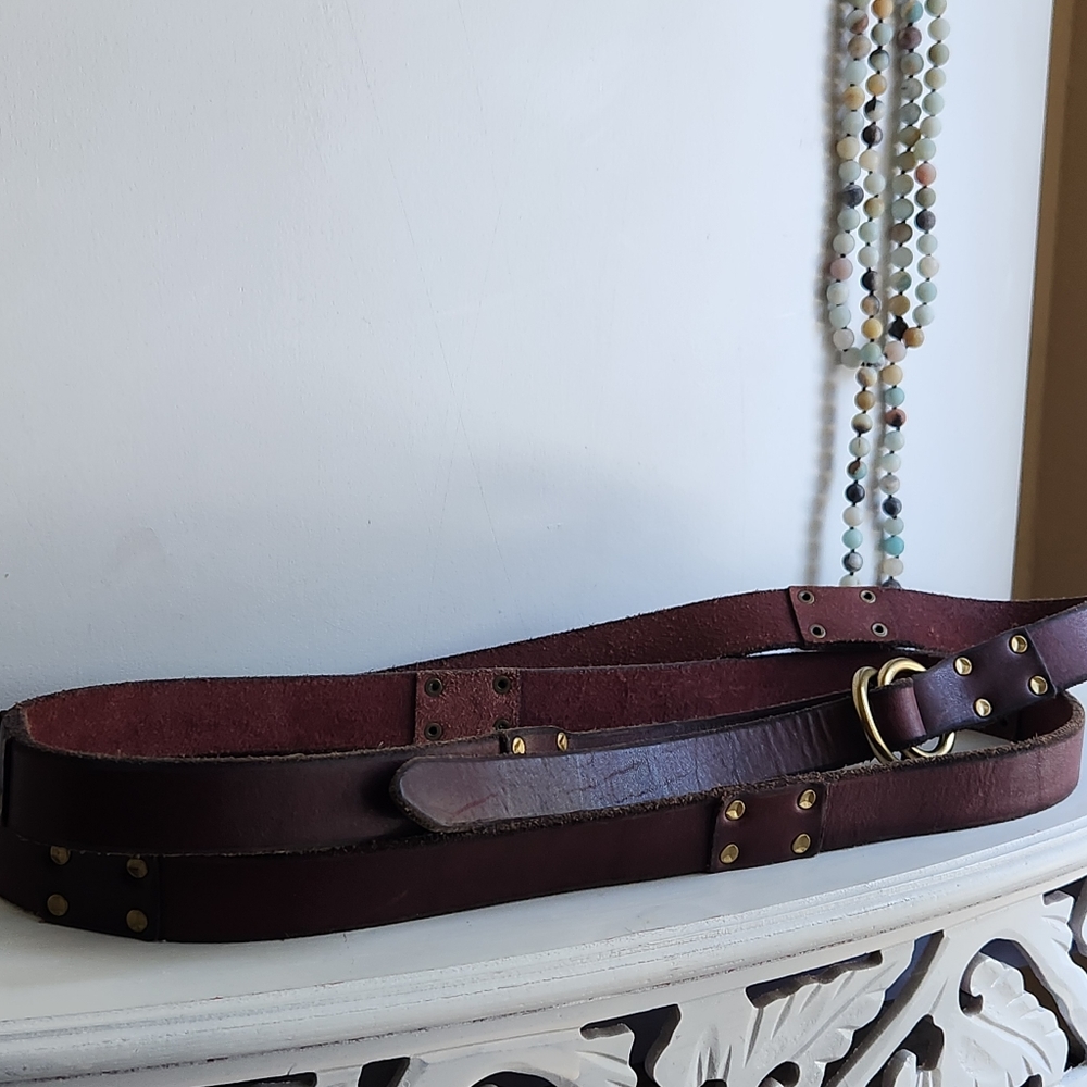 Handmade double belt with brass fittings - Picture 6 of 7